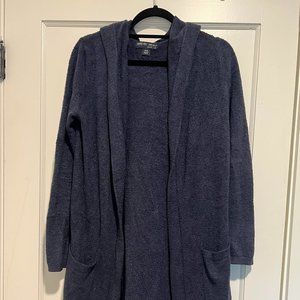 Barefoot Dreams Cozychic Lite Cardigan - Hooded - Navy Blue